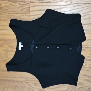 Stella Tweed Women’s Black Button Front Vest XL